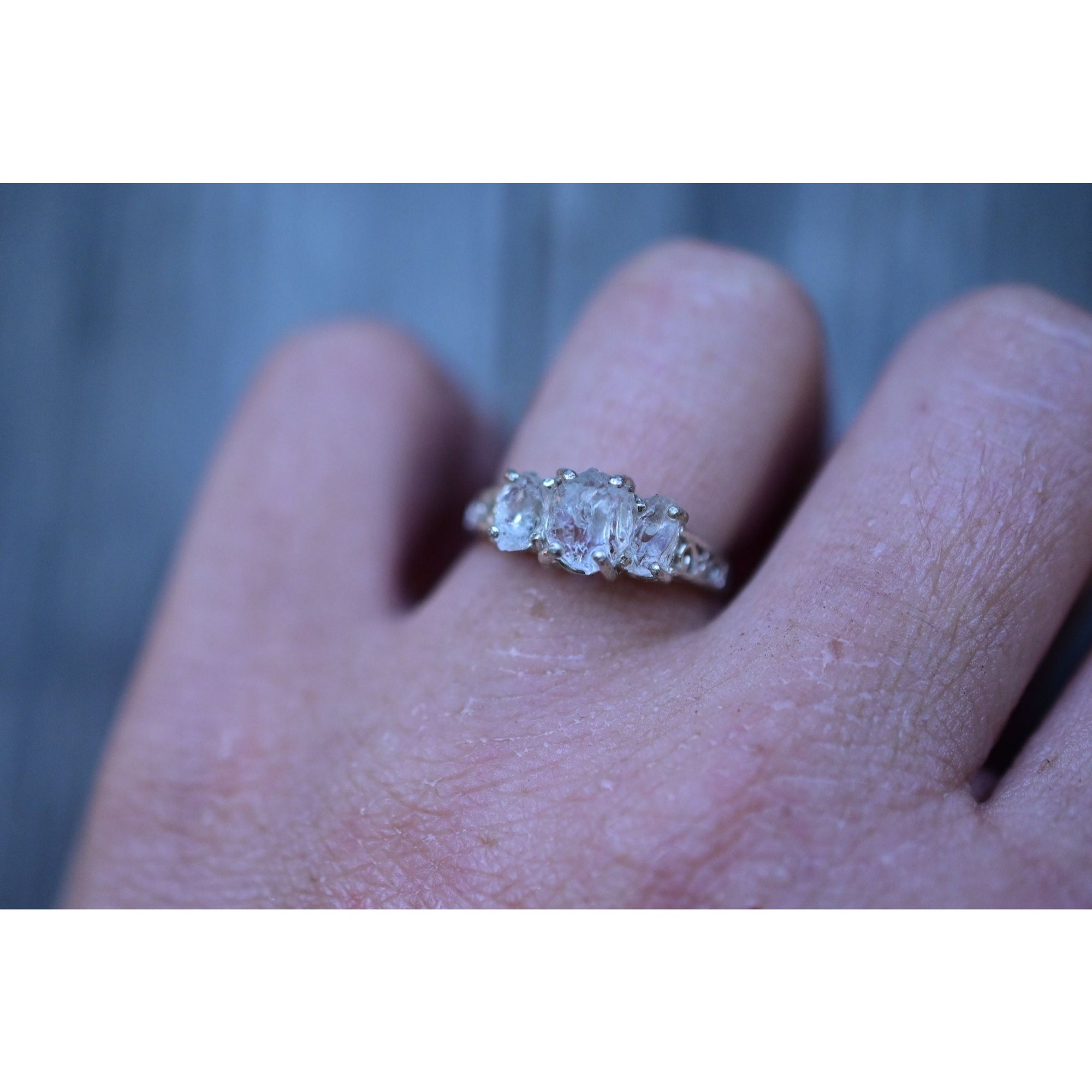 Unique Engagement Ring Diamond Ring Raw Stone Ring Anniversary Ring Diamond
